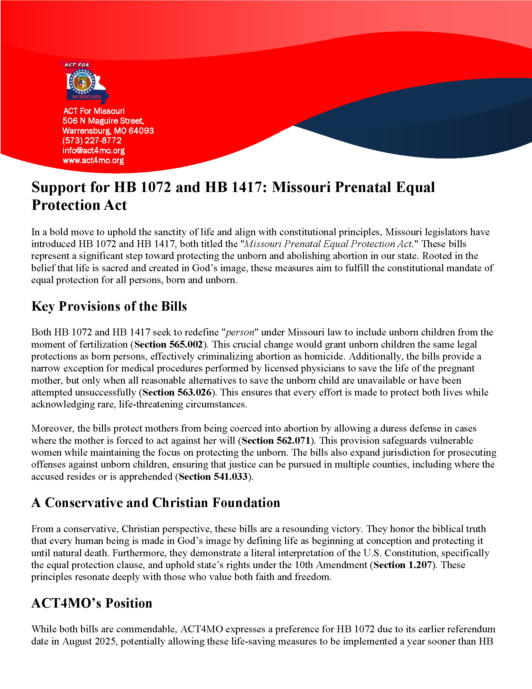 HB 1072 and HB 1417